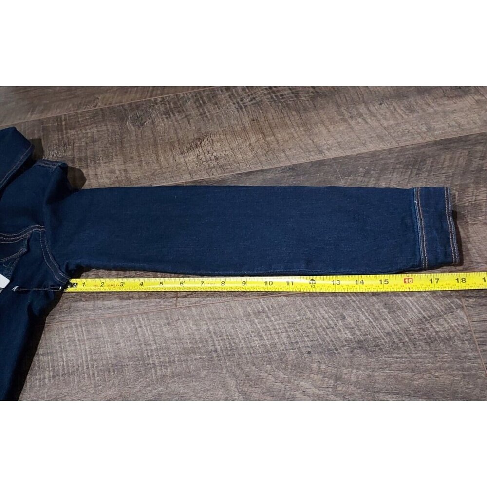 Denim Dark Blue Jean Jacket 1822 Heritage Button-Front Long Sleeve Cotton Size M - Picture 9 of 11